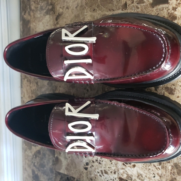 Dior Men's Burgundy Loafers - Picture 1 of 9